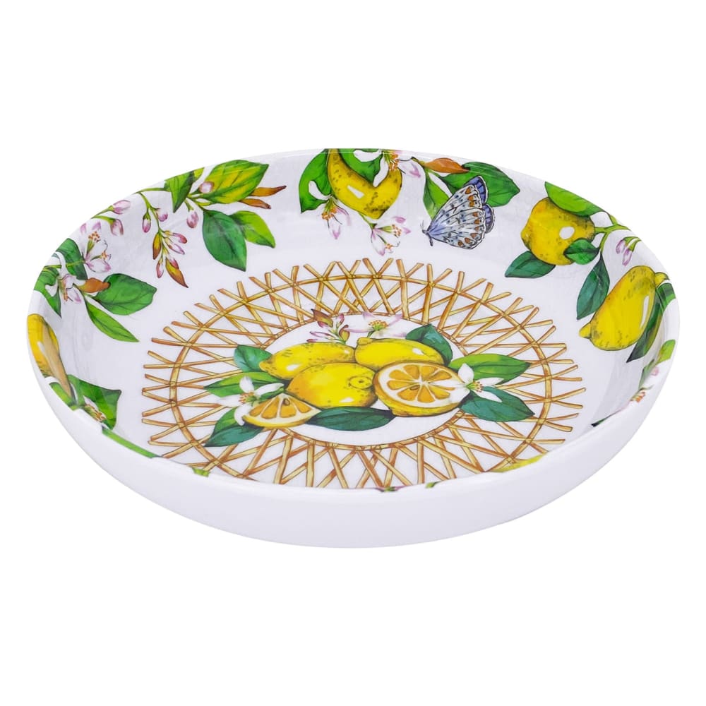 Assiette creuse en mélamine décoré par des citrons