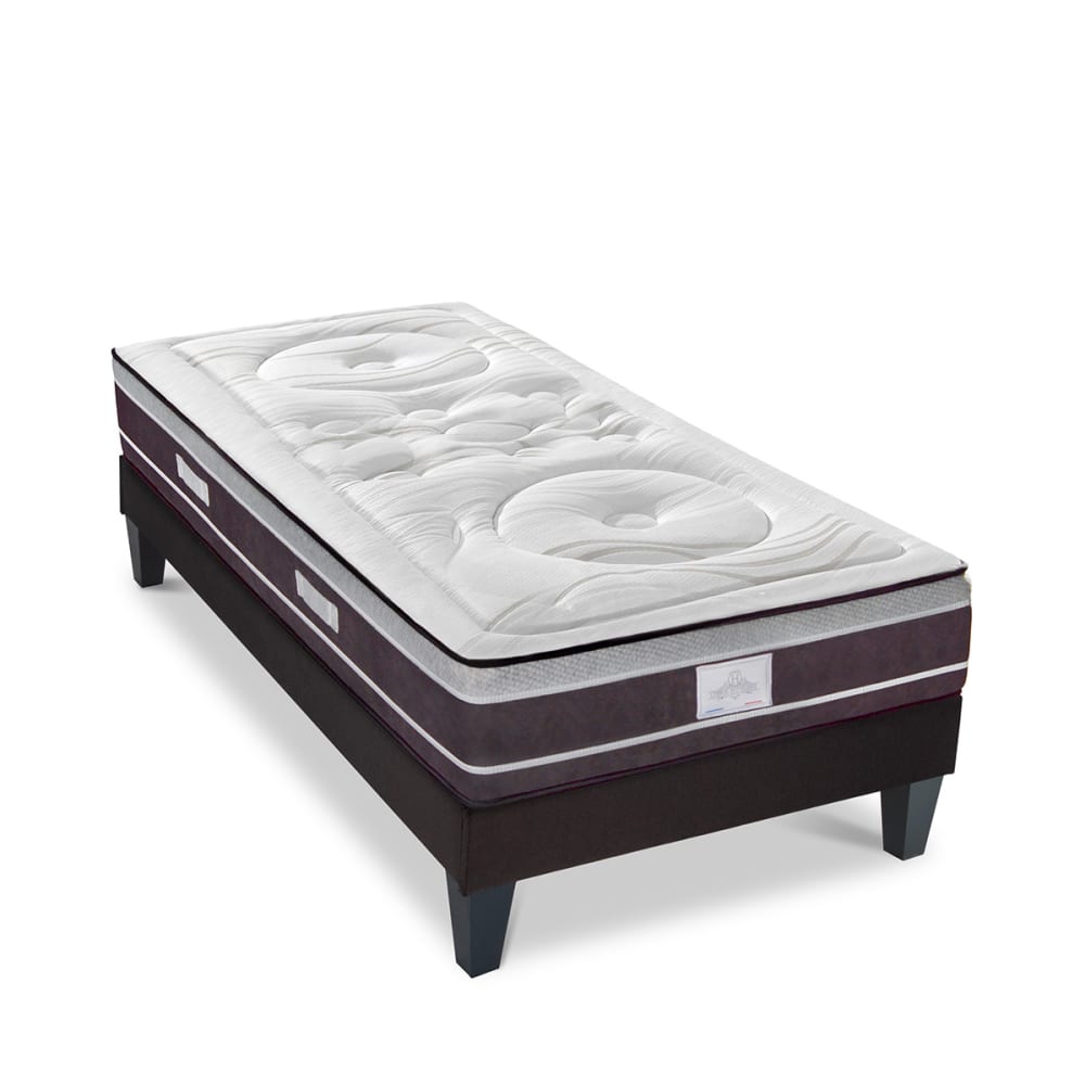 Ensemble matelas sommier bois 90x200