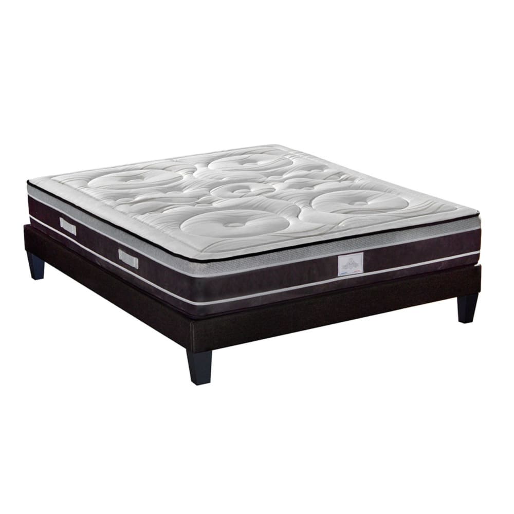Divin - matelas ressorts ensachés + sommier bois - ferme mousse blanc