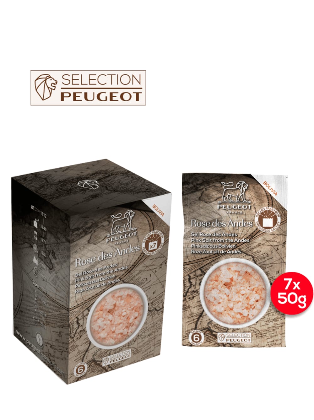 Sel rose gros sel rose de cuisine de bolivie, 350g - 7 sachets - Maisons du Monde