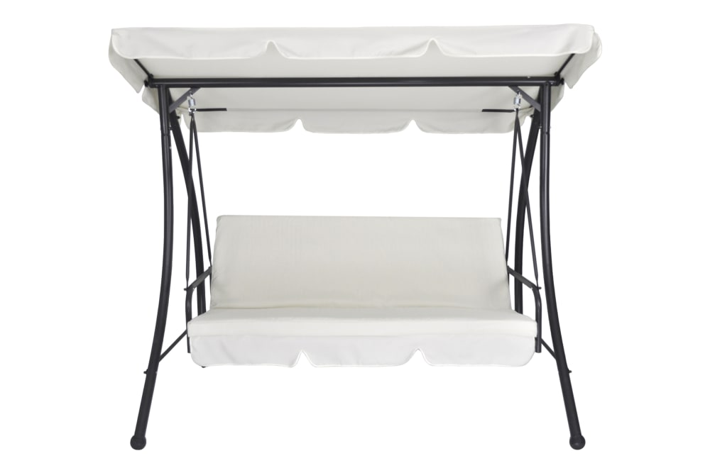 Dondolo da giardino 3 posti trasformabile in letto beige in
