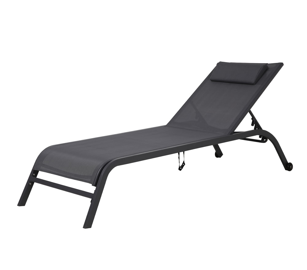 Bain de soleil en acier  gris anthracite