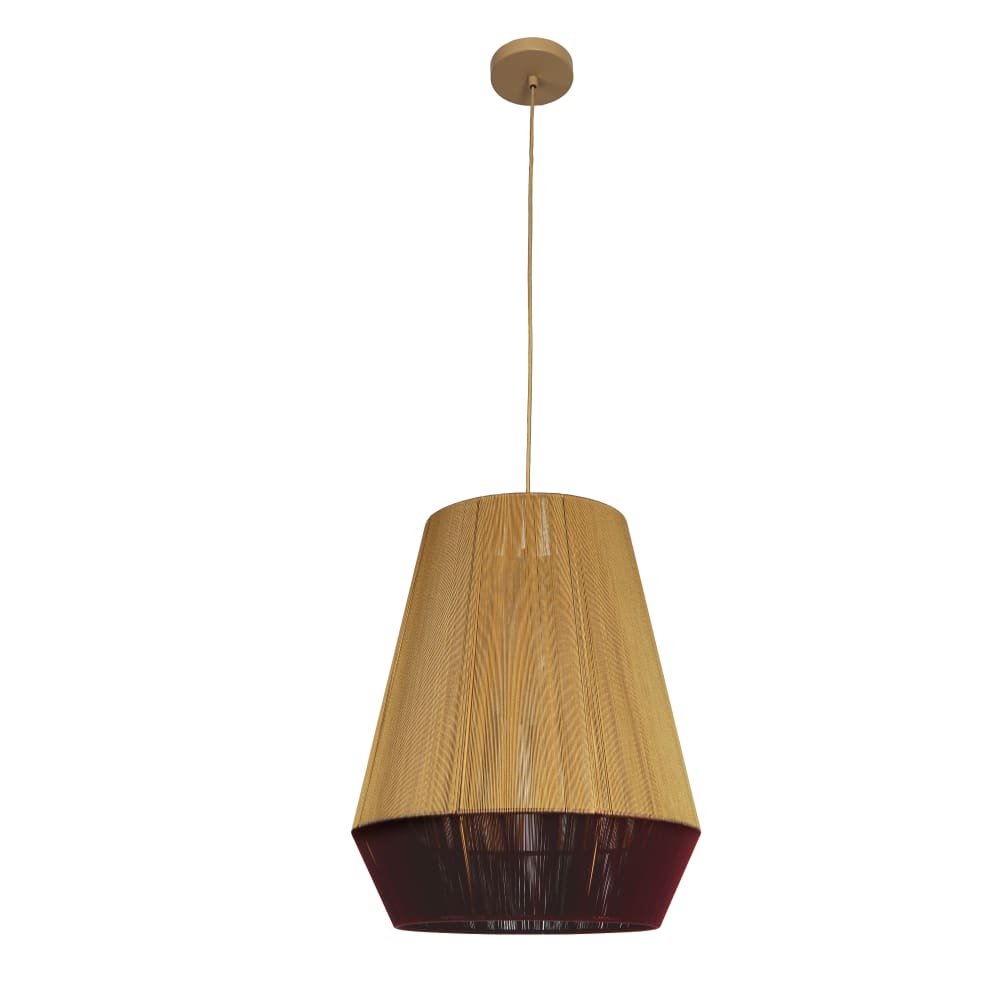 Lampe en suspension en nylon bordeaux/naturelle D40