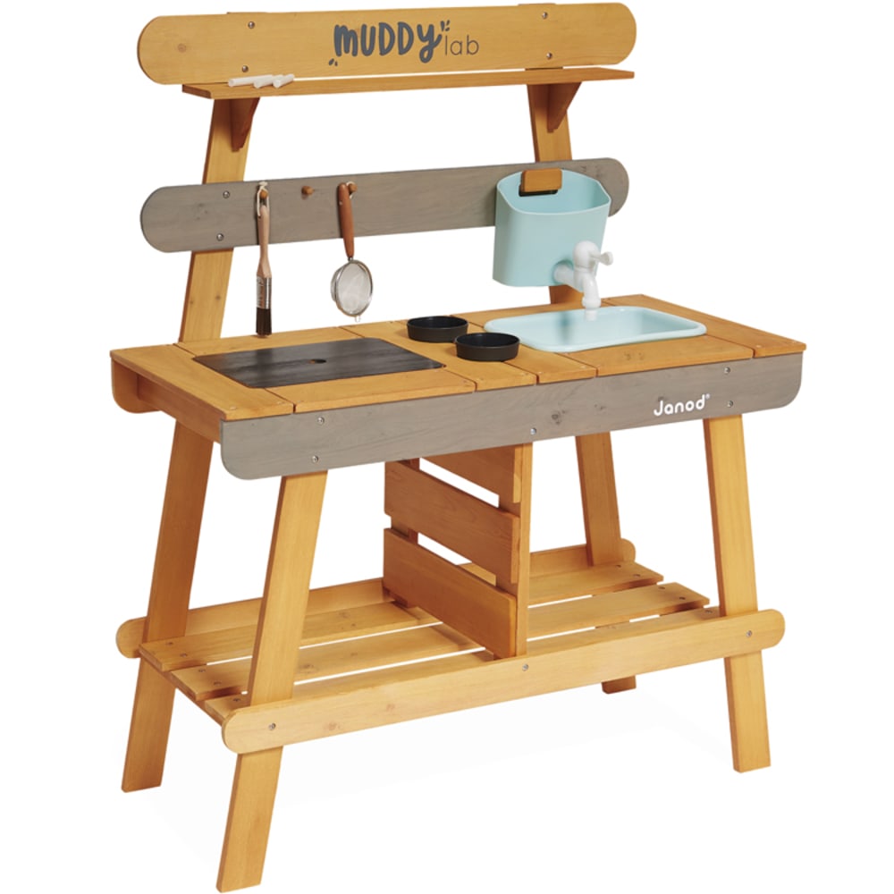 Janod Muddy Lab Outdoor-Küche BRAUN HOLZ Kinder