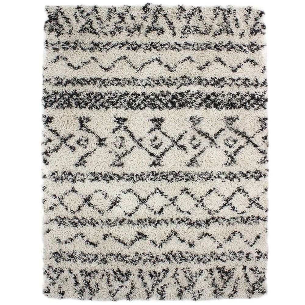 Alfombra de pelo largo con motivos étnicos en crudo 133x190 - Maisons du Monde