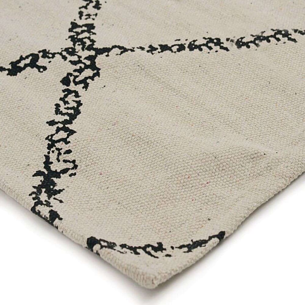 Tapis en coton losanges naturel-noir 190x290 — vue 4