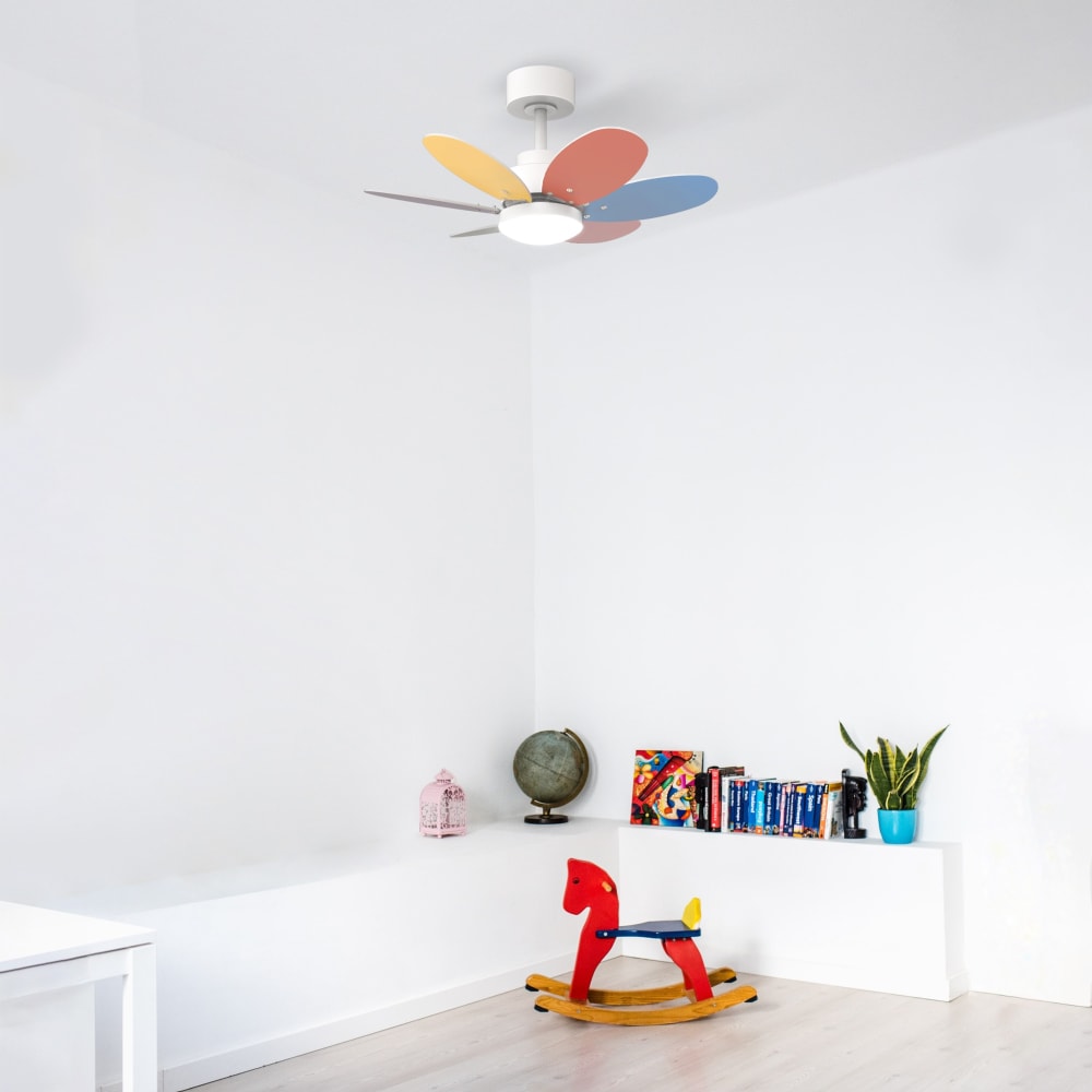 Ventilatore da soffitto a LED bianco/multicolore 75cm - Sulion