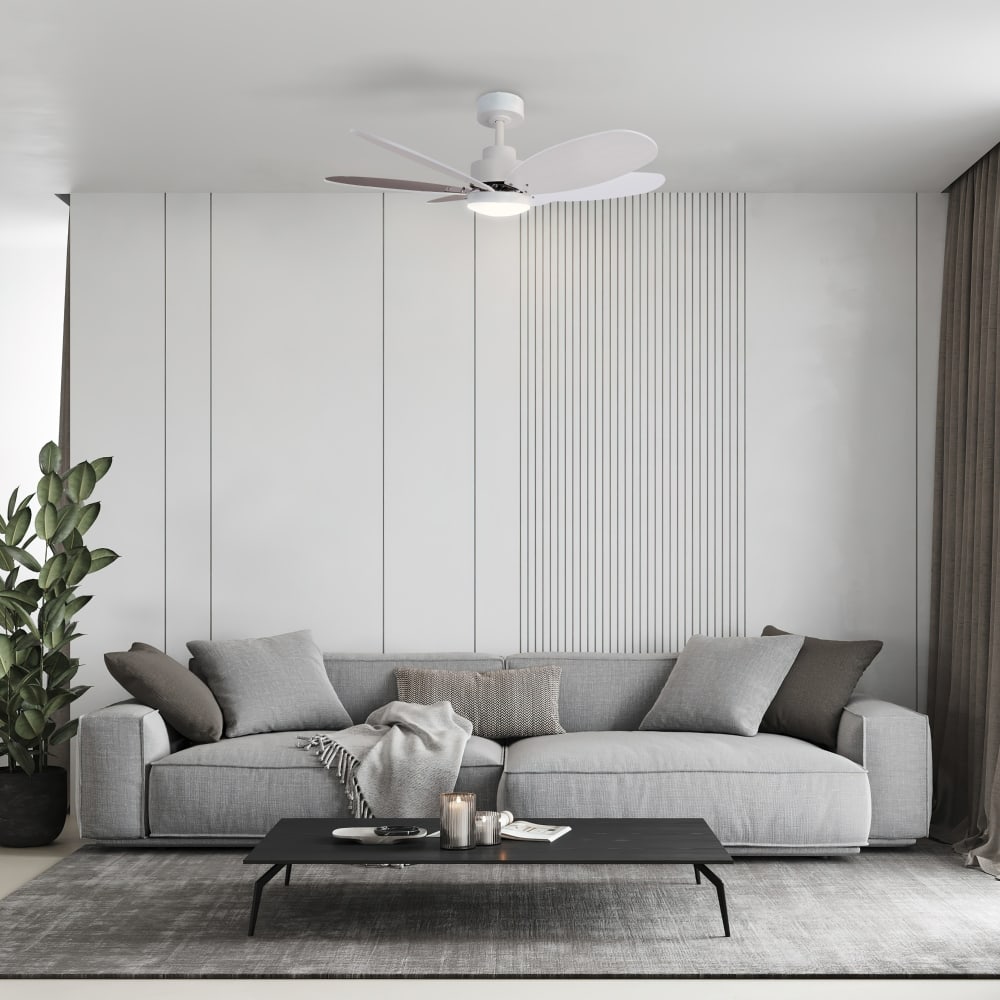 Deckenventilator DC weiß wendbare Flügel LED 18W - Maisons Du