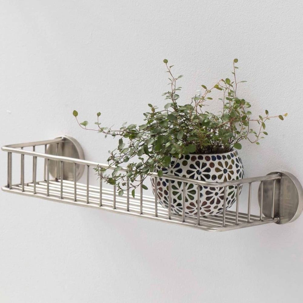 Étagère de salle de bains en laiton argenté