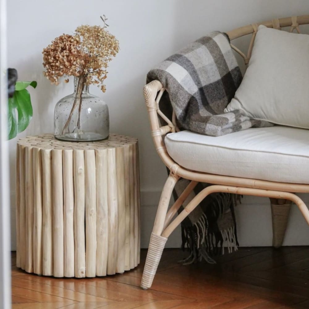 Table d'appoint ronde en teck 40x40 - Maisons du Monde