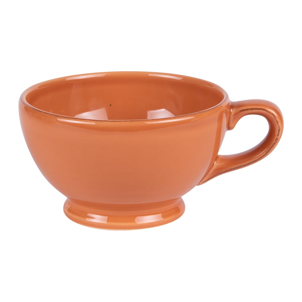 Détasses jumbo patine 14,5 cm ocre orange en faïence