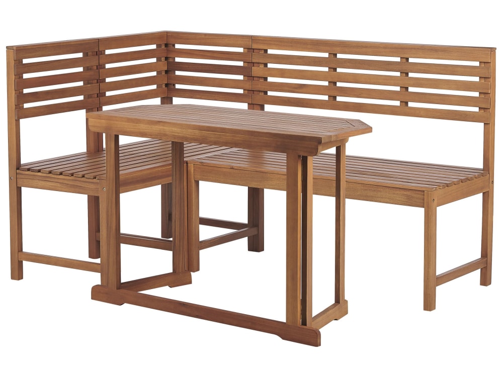 Bistro Set 4 Personen Aus Akazienholz, Braun