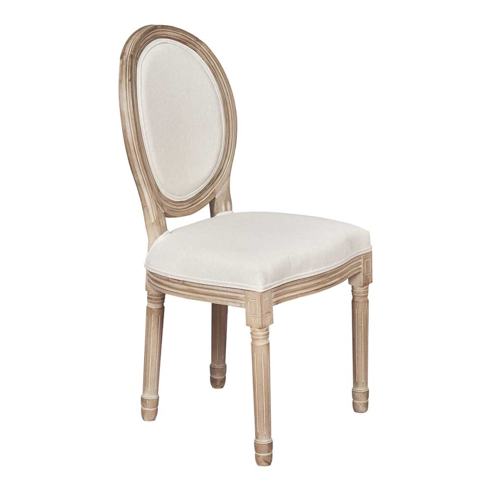 Silla de comedor medallón y asiento lino - Maisons du Monde