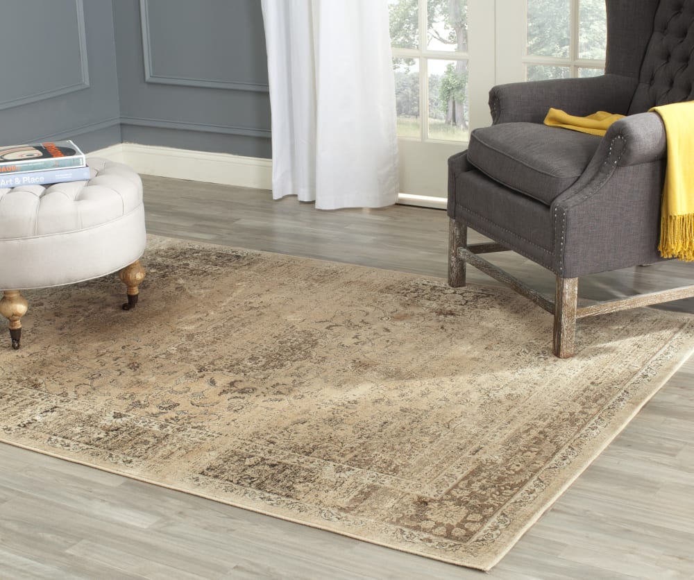 Tapis traditionnel en viscose beige, 160 x 229 cm — vue 3