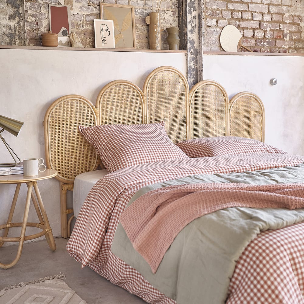 Tête de lit en rotin et cannage L160