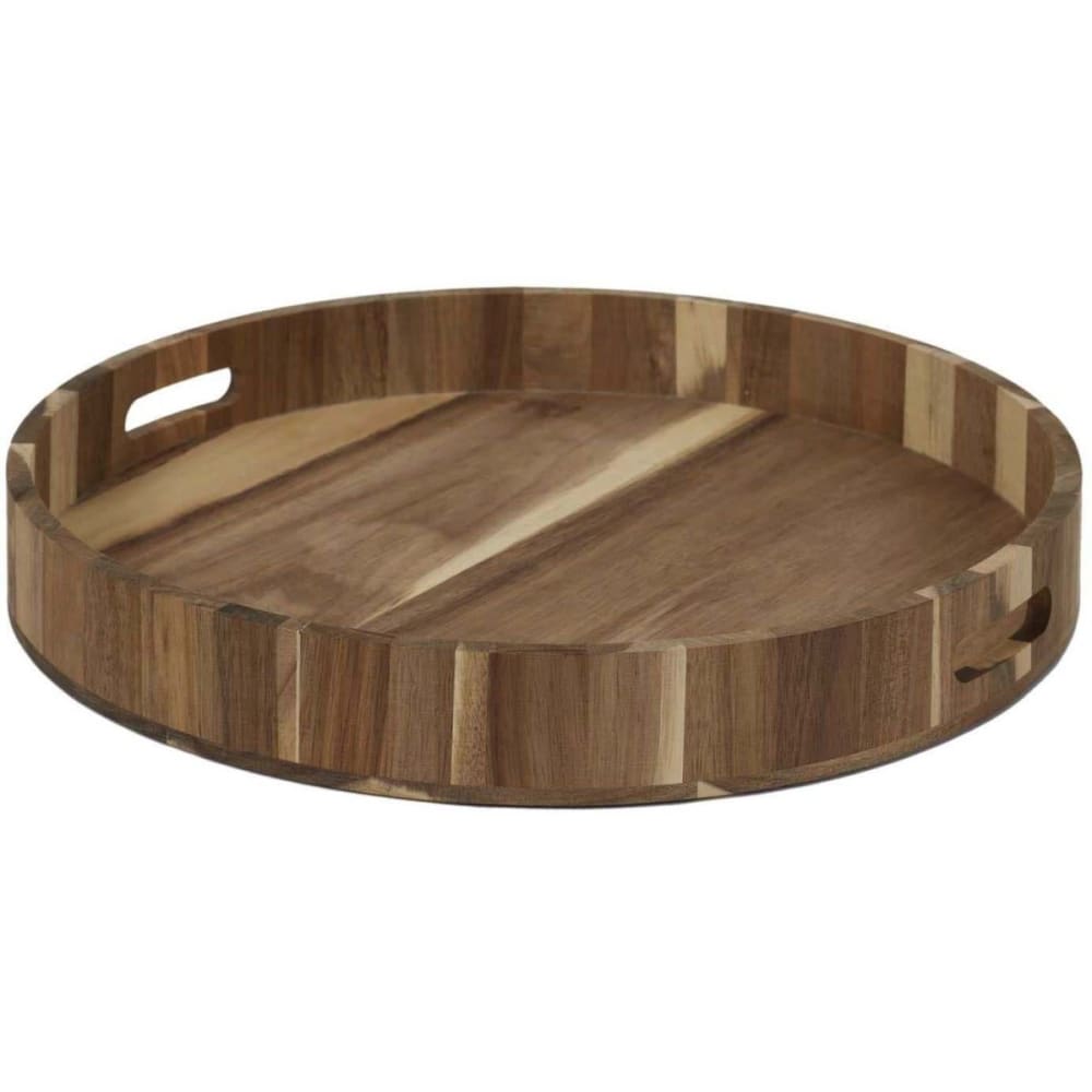 The Home Deco Factory Plateau rond en acacia 40 cm Marron Bois