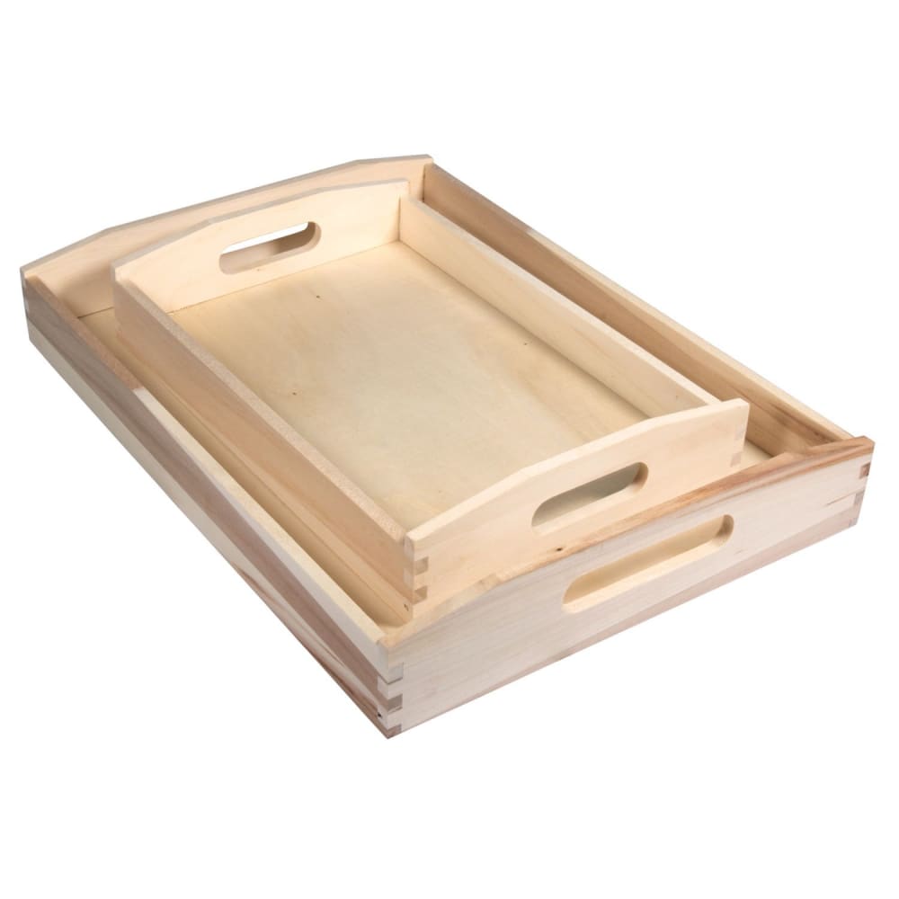 Youdoit 2 plateaux en bois à décorer 30 x 20 cm et 39 x 28 cm Marron