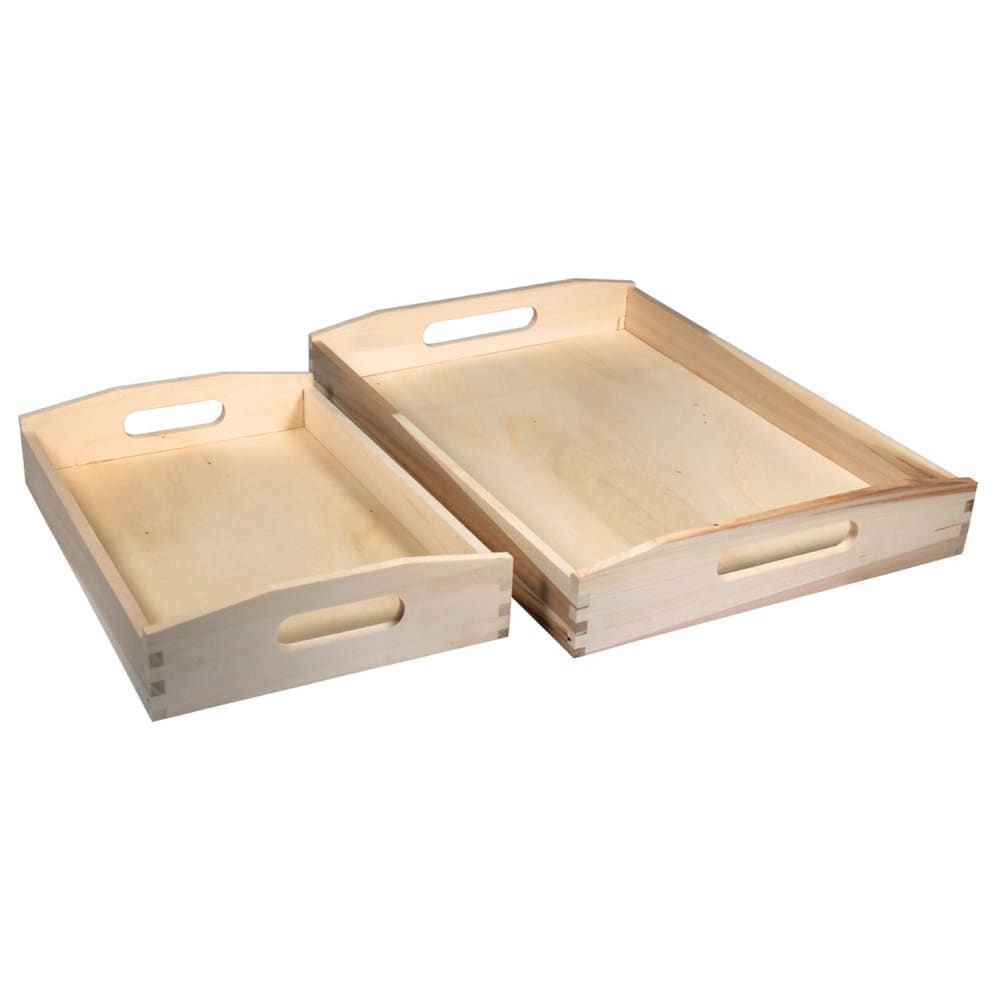 2 plateaux en bois à décorer 30 x 20 cm et 39 x 28 cm - Maisons du Monde