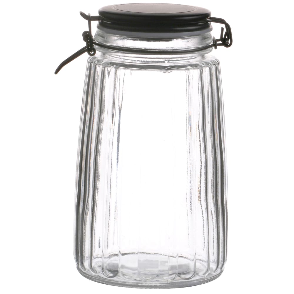 WADIGA Dimensions: Hauteur 22.5cm x diamètre 13cmContenance: 1.8LCouleur: Transparent et NoirMatière: Verre
