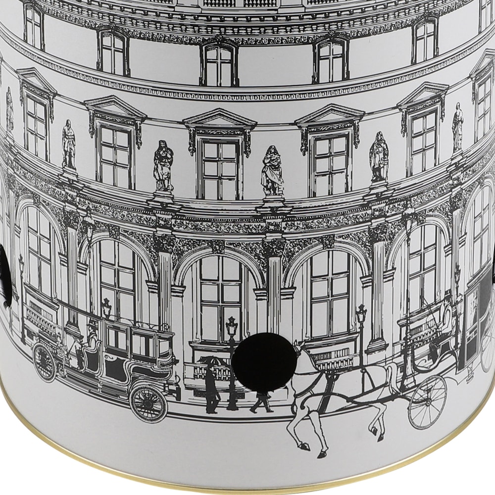 Boîte à pommes de terre en métal noir, blanc et doré - Maisons du Monde