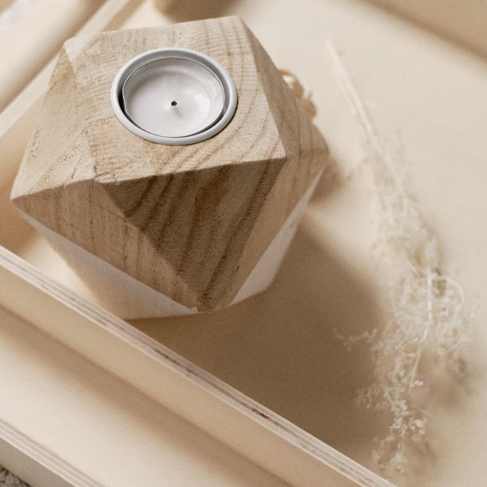 Bougeoir origami tu blanc