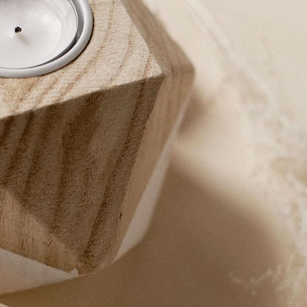 Bougeoir origami tu blanc — vue 3