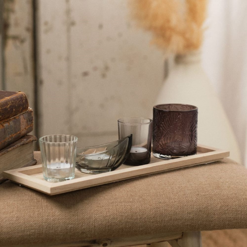 Plateau bougeoir rectangulaire tu beige - Maisons du Monde