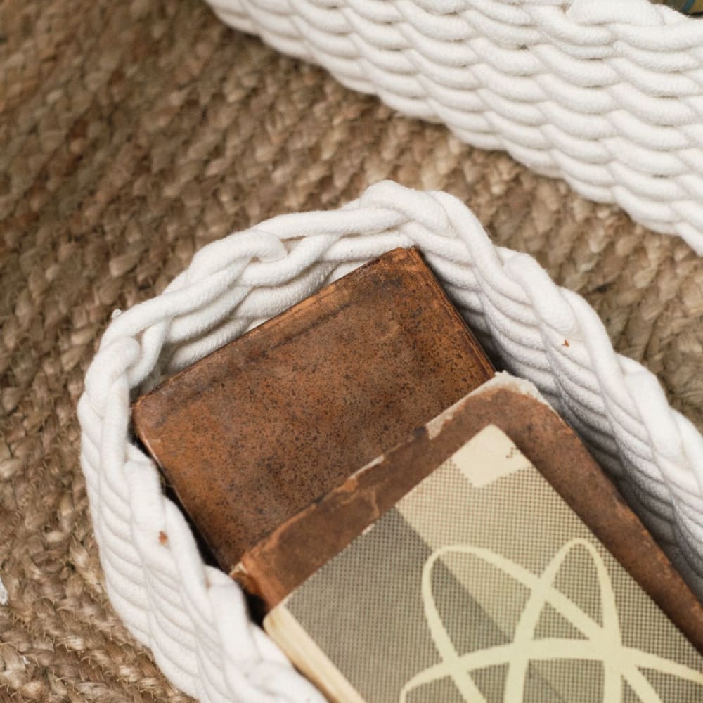 Lot de 3 paniers en corde tu blanc - Maisons du Monde