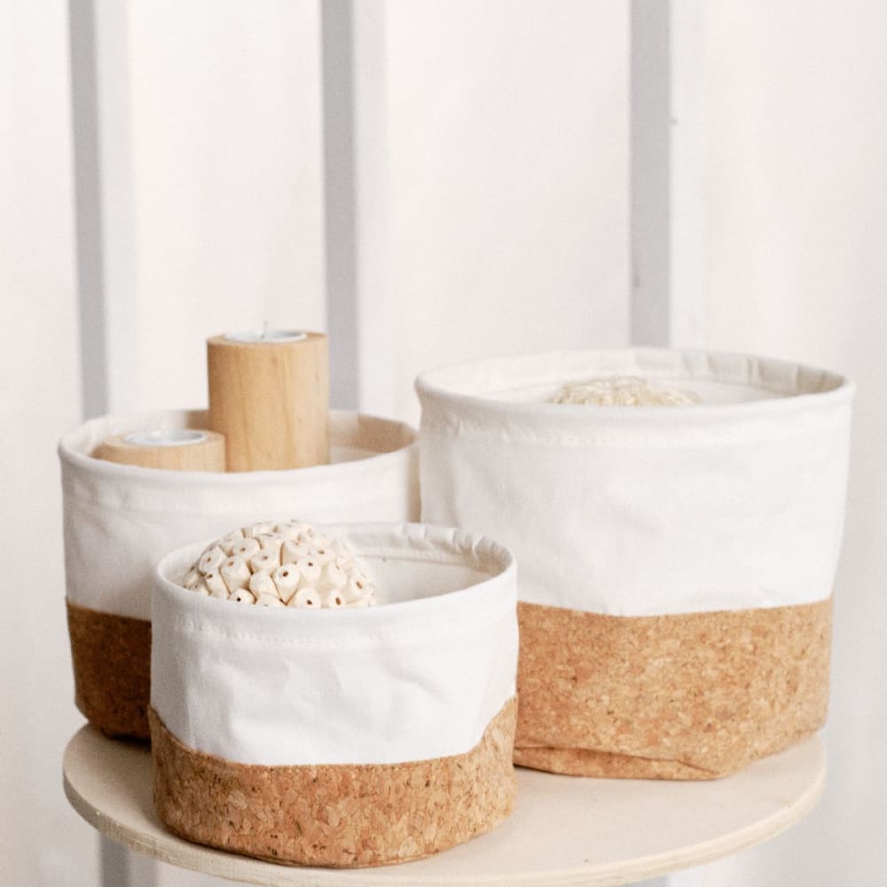 Lot de 3 paniers ronds  tu beige — Beyit