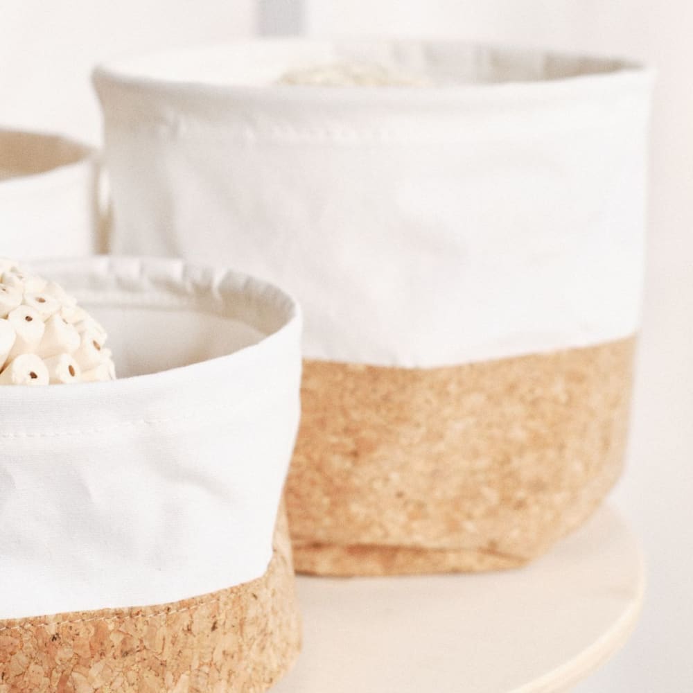 Lot de 3 paniers ronds tu beige - Maisons du Monde