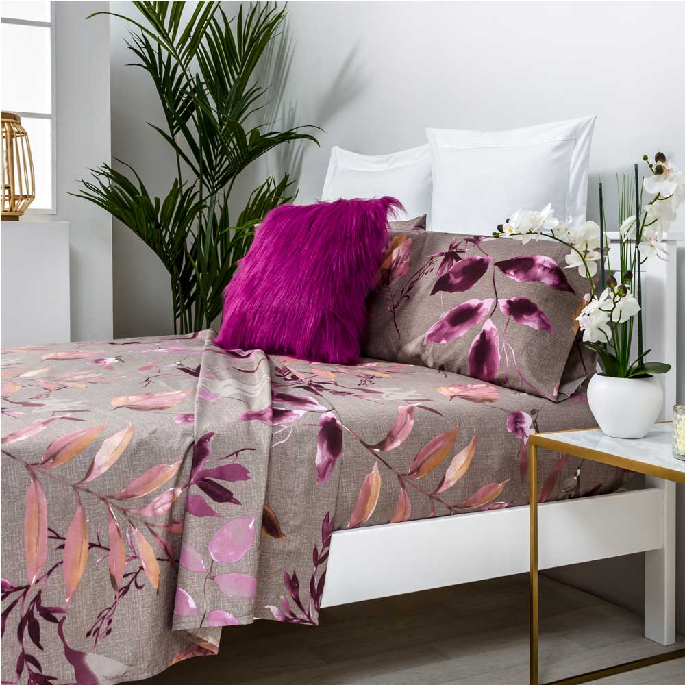 Juego de sábanas microfibra hipoalergénica visón 180x260 Cama 105