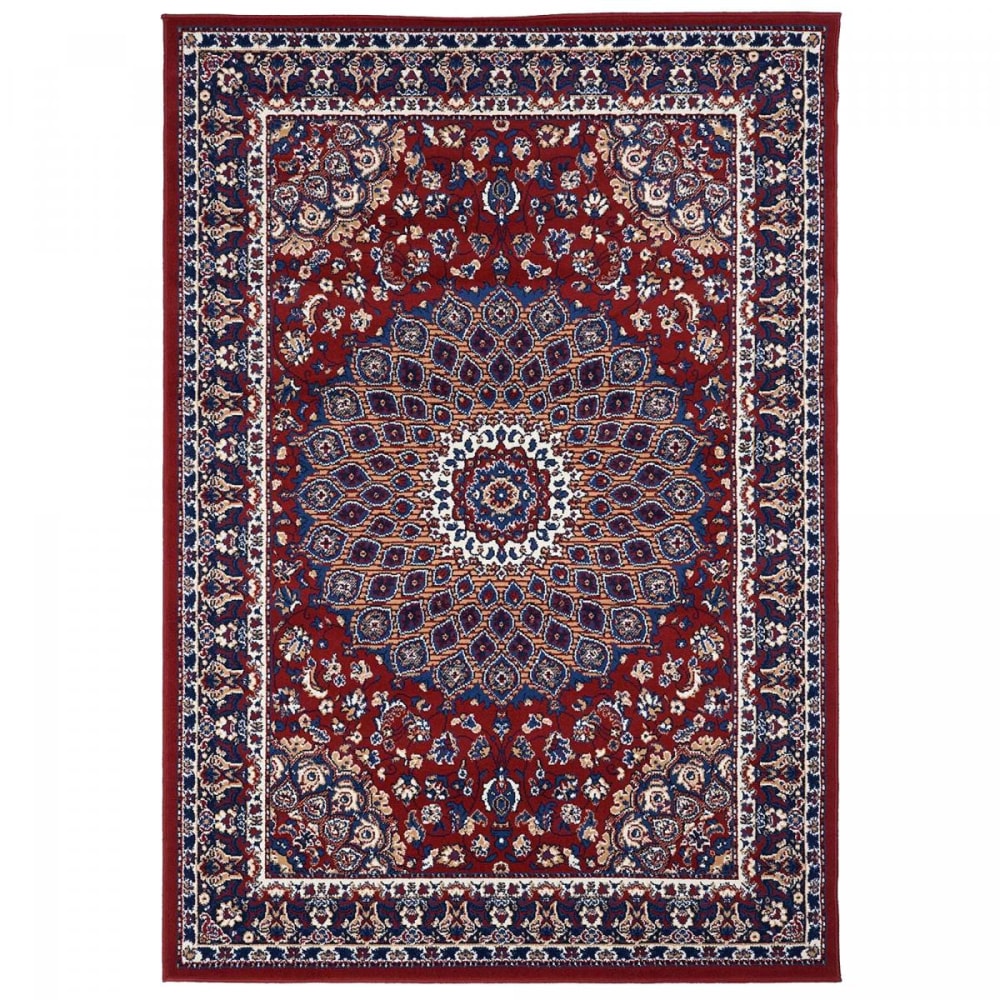Alfombra oriental ideal para cocina, roja