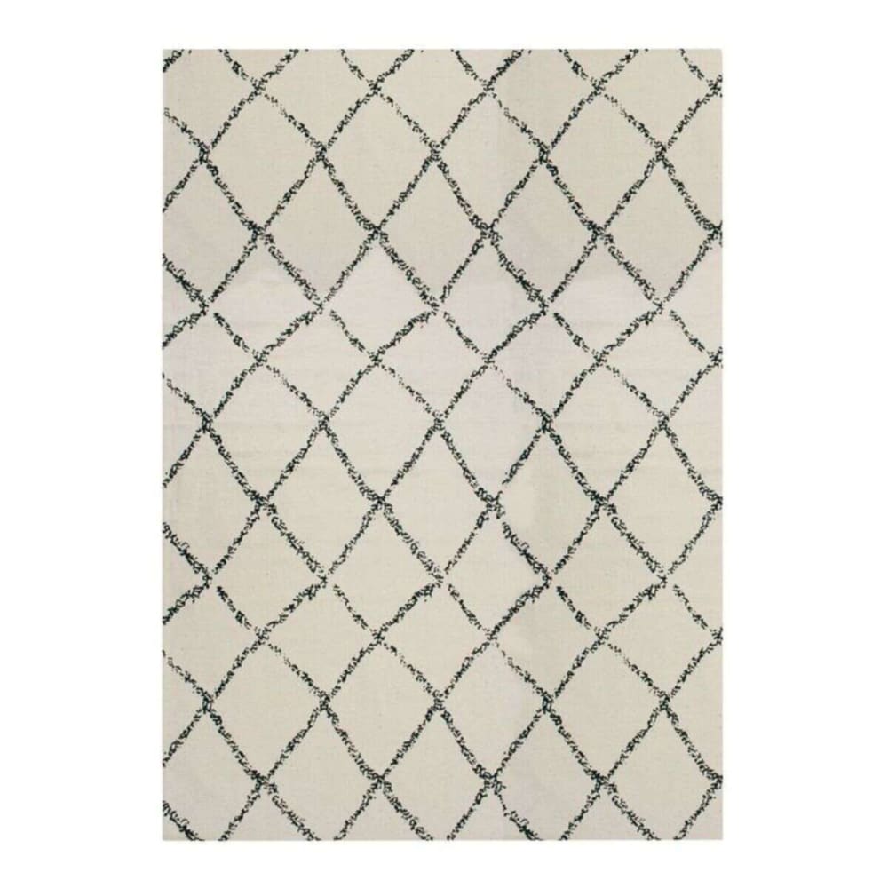 Tappeto in cotone motivo etnico ecrù naturale 130x190 - The Deco