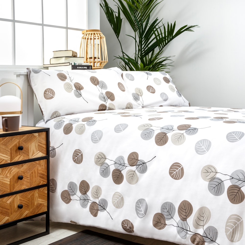 Funda nórdica 100% algodón orgánico beige 150x220 cm cama 90