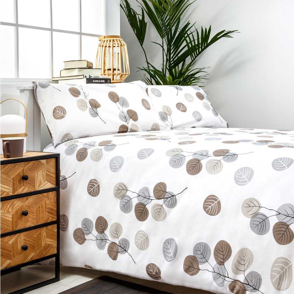 Funda nórdica 100% algodón orgánico beige 180x220 cm cama 105