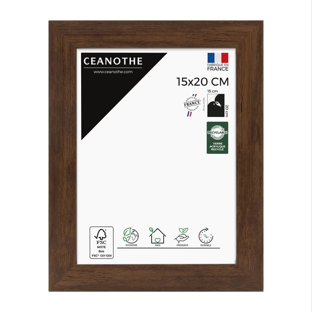 Cadre photo design ébène bois foncé 15x20 cm bois reconstitué fsc