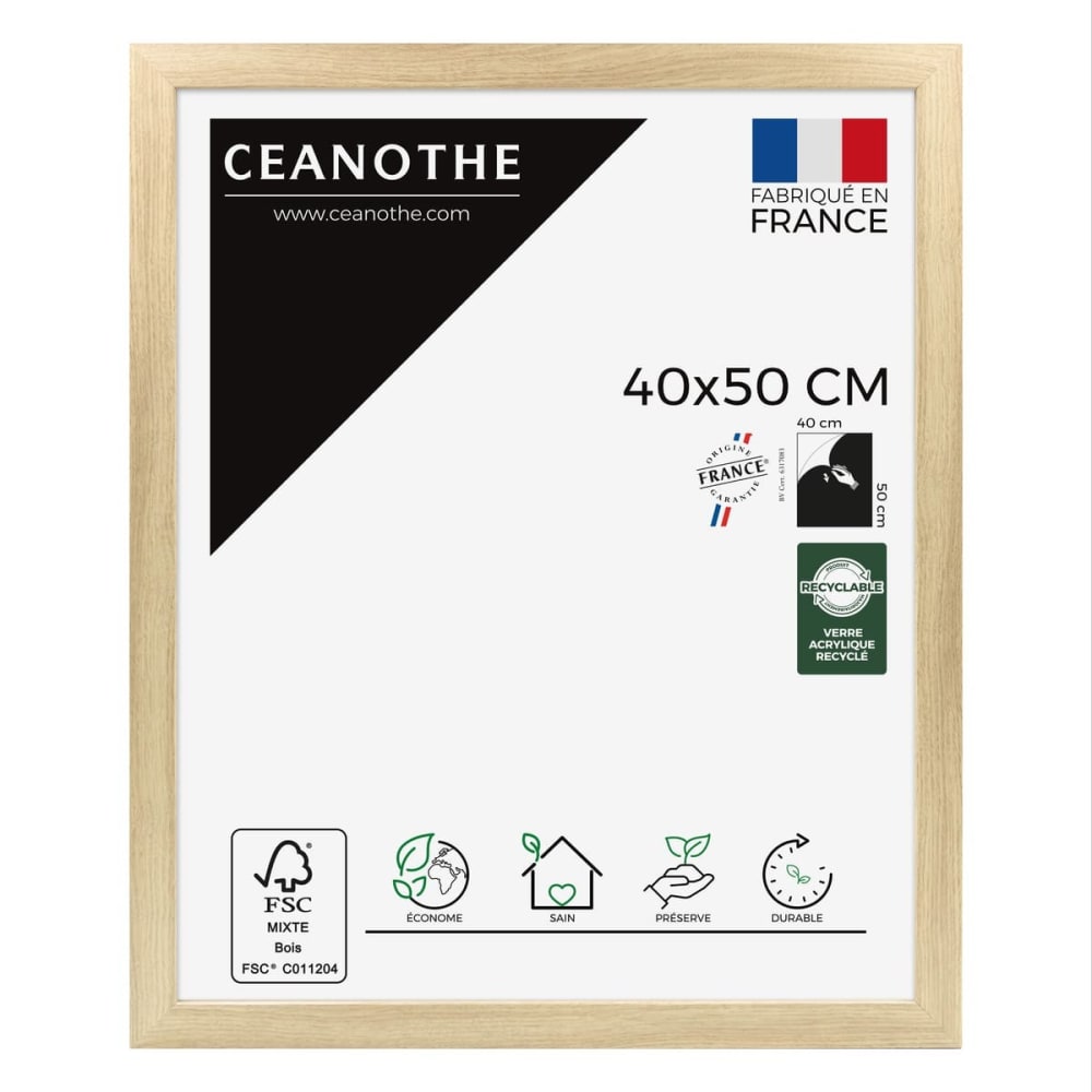 Cadre photo design bois clair 40x50 cm bois reconstitué fsc