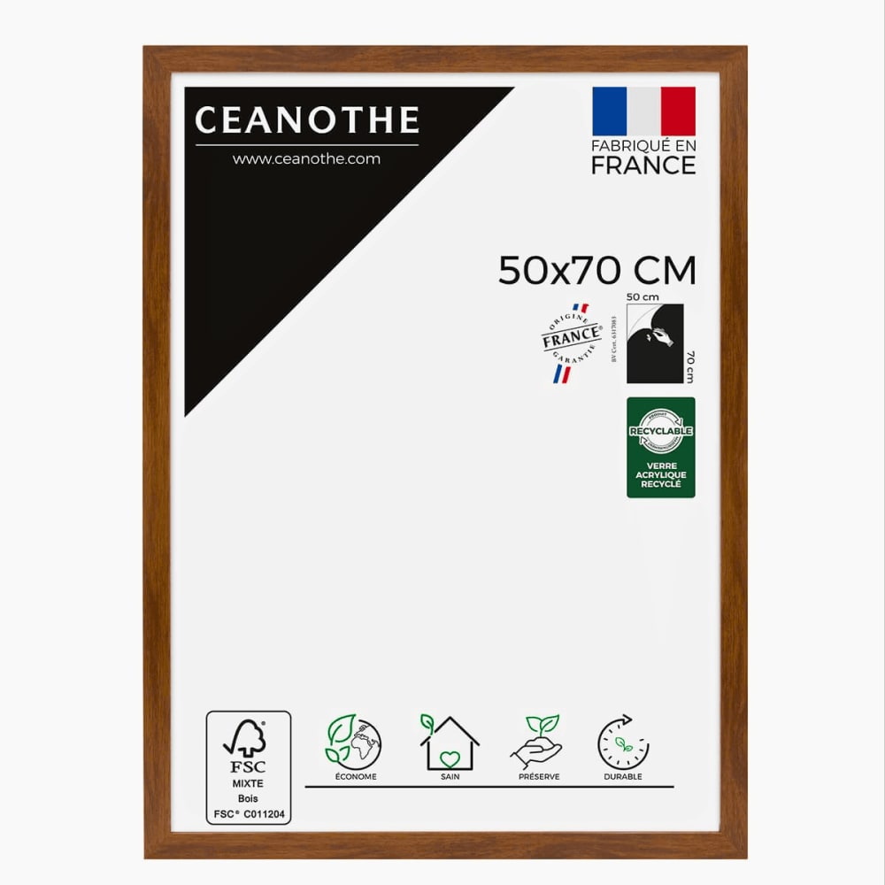 Cadre photo design ébène bois foncé 50x70 cm bois reconstitué fsc