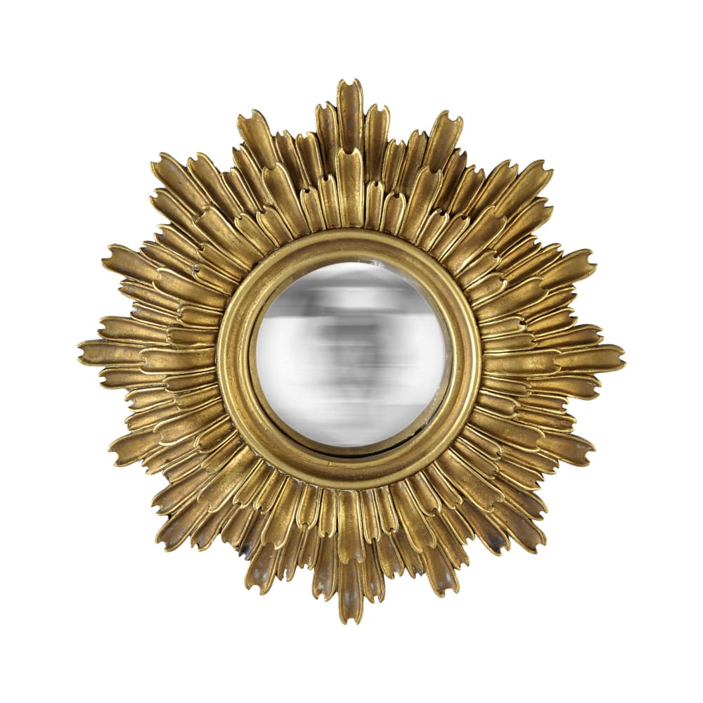 EMDE Miroir soleil convexe 24cm dore style vintage Doré Résine