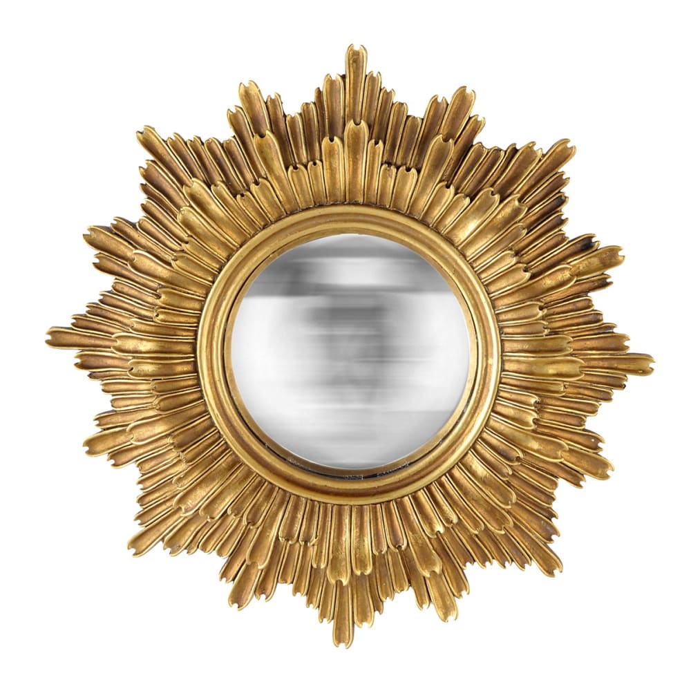 Miroir soleil convexe doré 30cm
