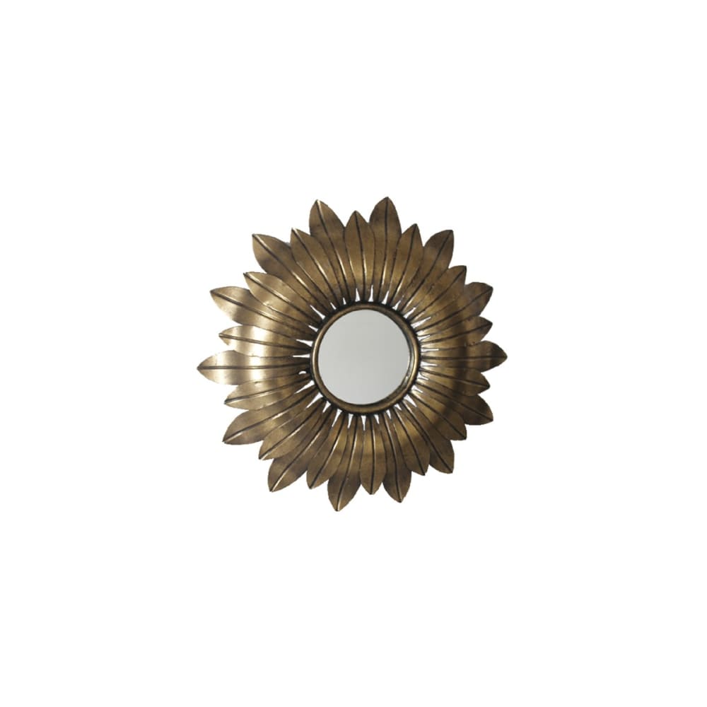 Miroir soleil métal doré 43,5cm