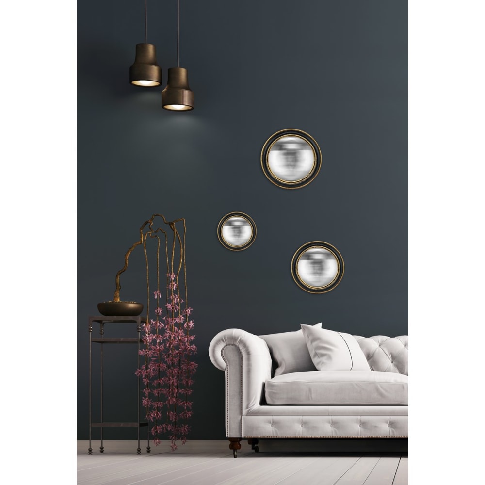 Lot de 3 miroirs convexes 14, 19 et 23cm dore - Maisons du Monde