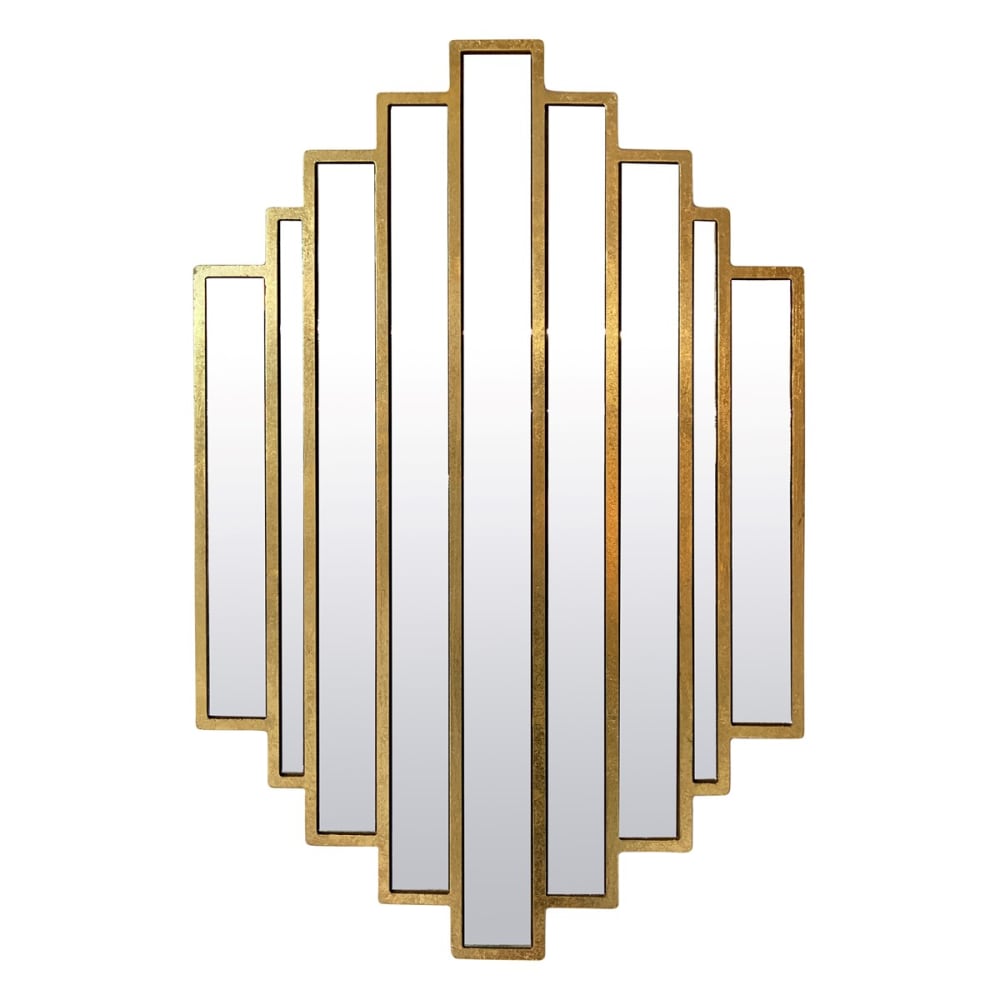 Miroir art déco métal doré 51x80cm