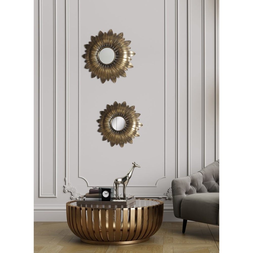 Miroir soleil métal doré 35,5cm - Maisons du Monde