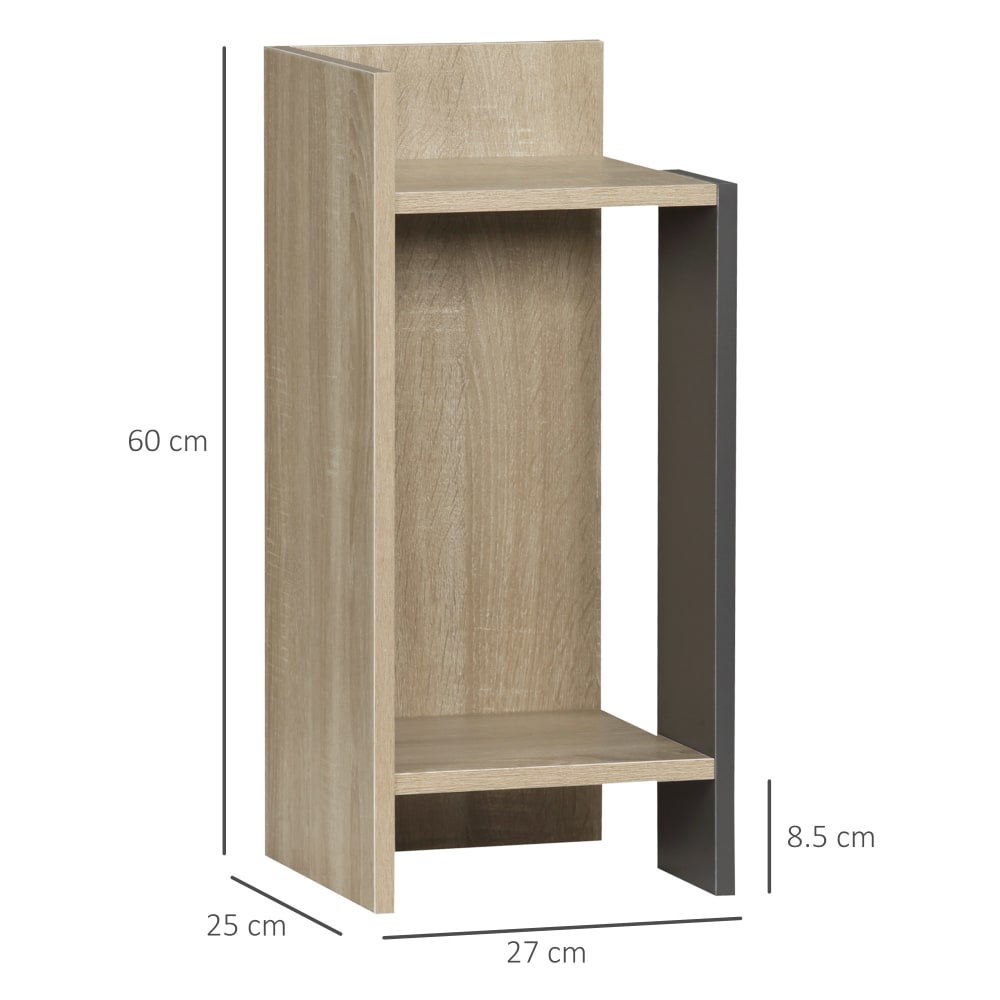 Comodino moderno set 2 pz con ripiano aperto in truciolato -
