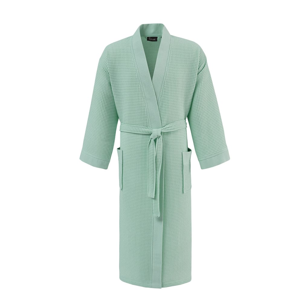 Peignoir kimono nid d'abeille menthe L