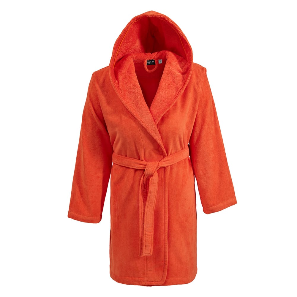 Ppeignoir court à capuche femme corail xs