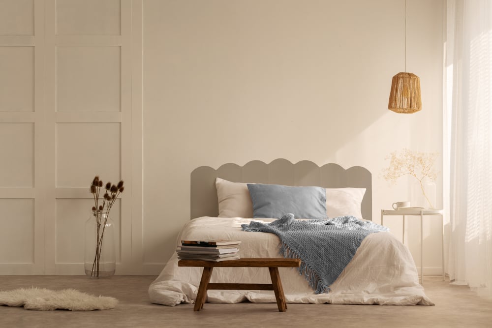 Tête de lit tapissée en velours gris  160x74cm