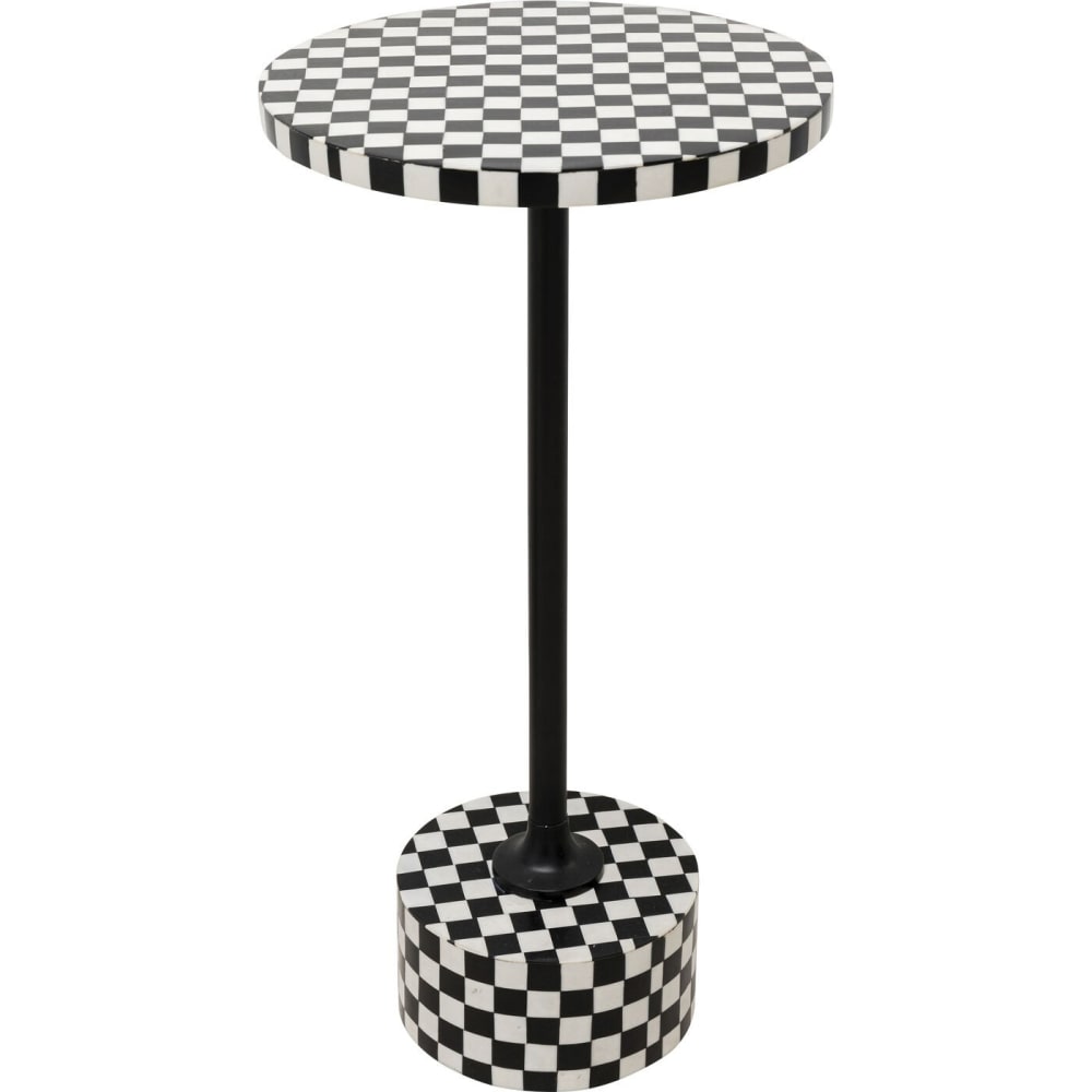 Kare Design Table d'appoint noire et blanche en effet bois et acier style contemporain Noir Panneau De Particules - 25x50x25cm