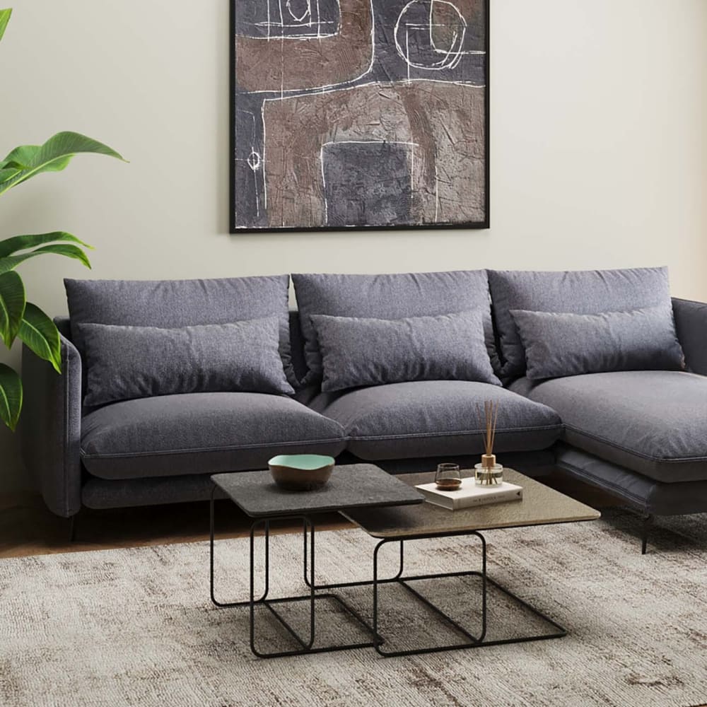 2 tables basses en acier et aluminium noir et bronze - Maisons du Monde